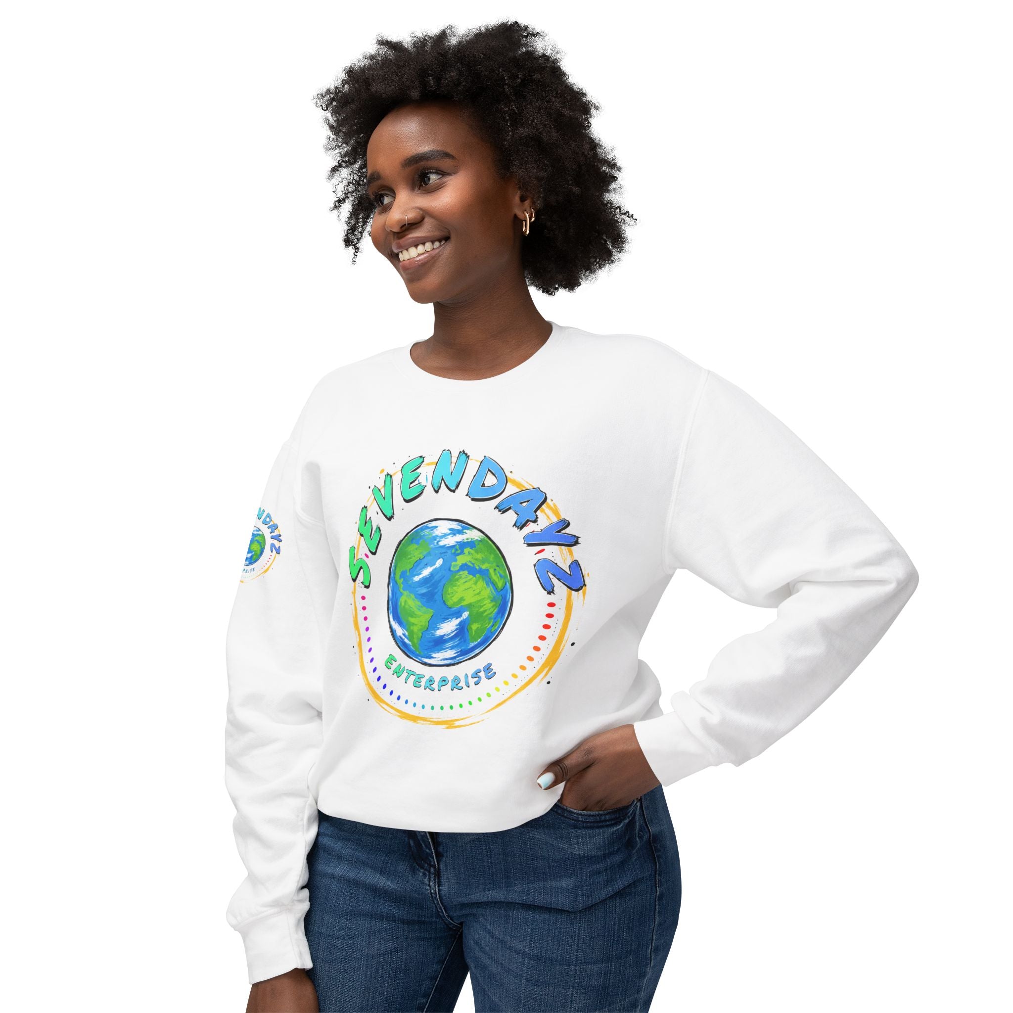 “SEVENDAYZ” Globe Crewneck with “EVERYDAY IM HUSTLIN” Back Print