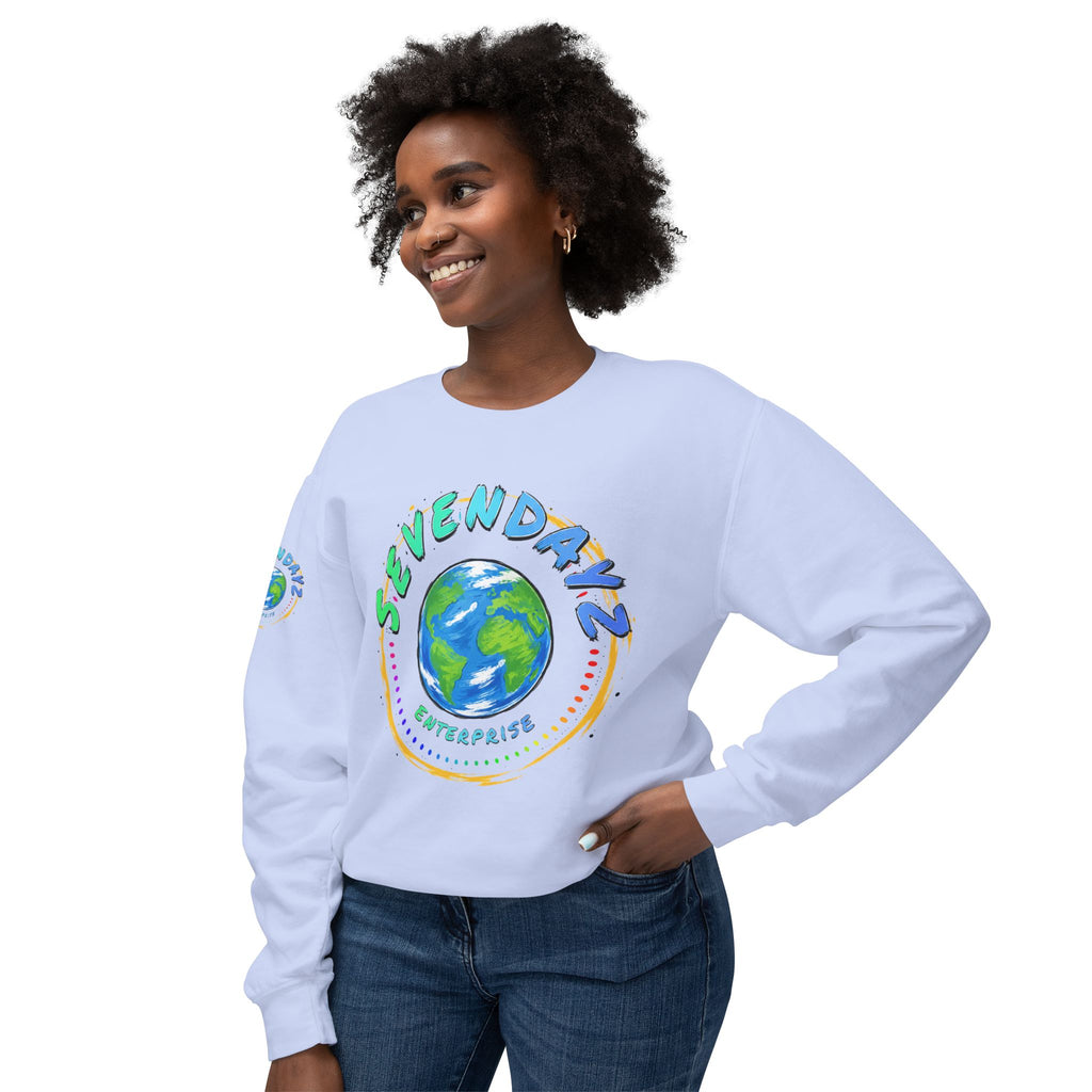 “SEVENDAYZ” Globe Crewneck with “EVERYDAY IM HUSTLIN” Back Print