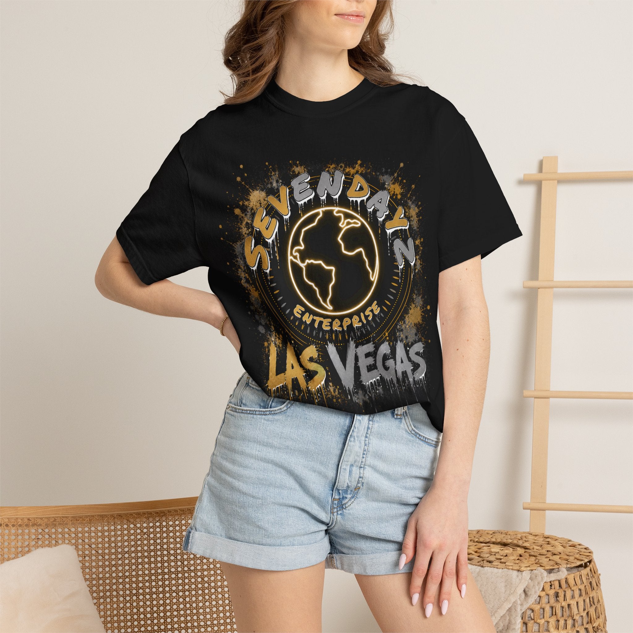 Las Vegas Graffiti T-Shirt — 'Sevendaz Enterprises' Streetwear Tee