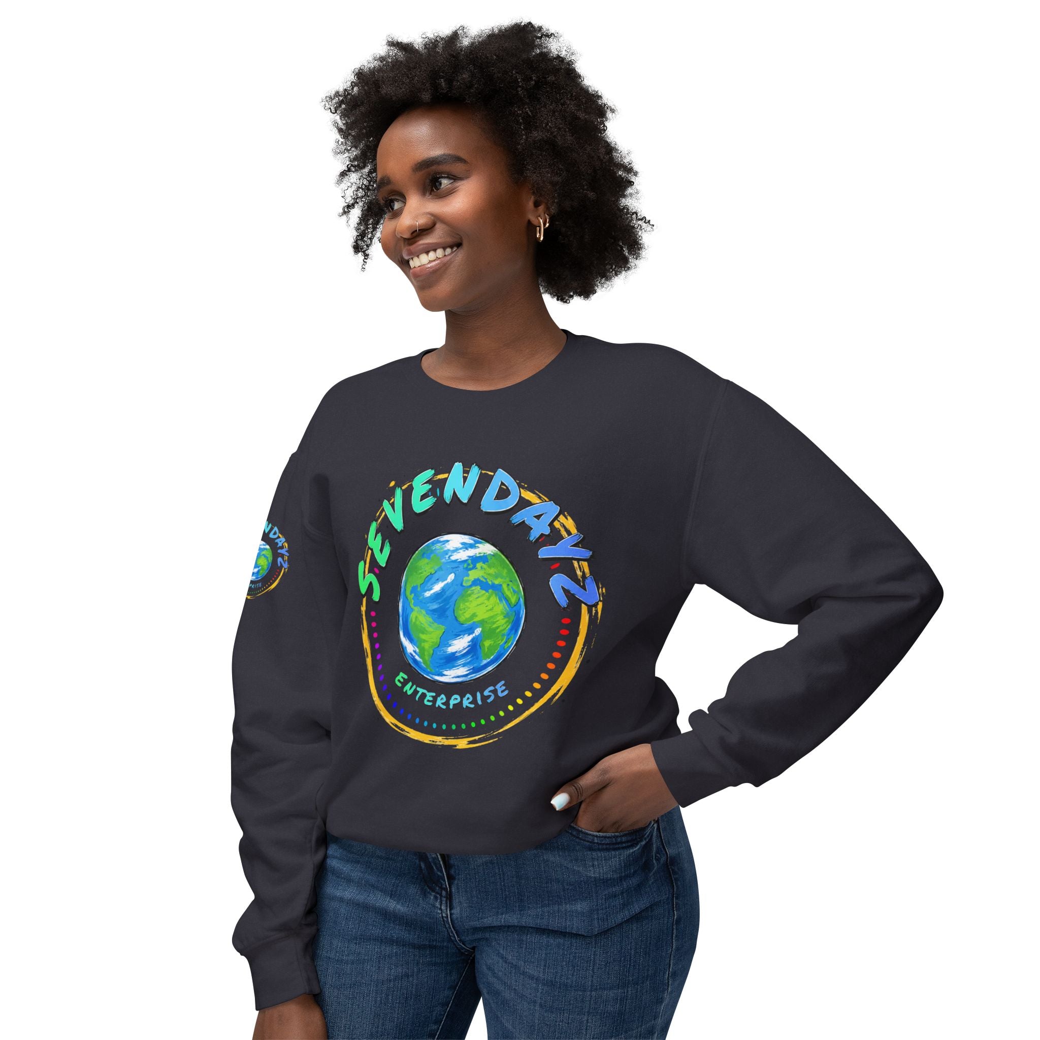 “SEVENDAYZ” Globe Crewneck with “EVERYDAY IM HUSTLIN” Back Print