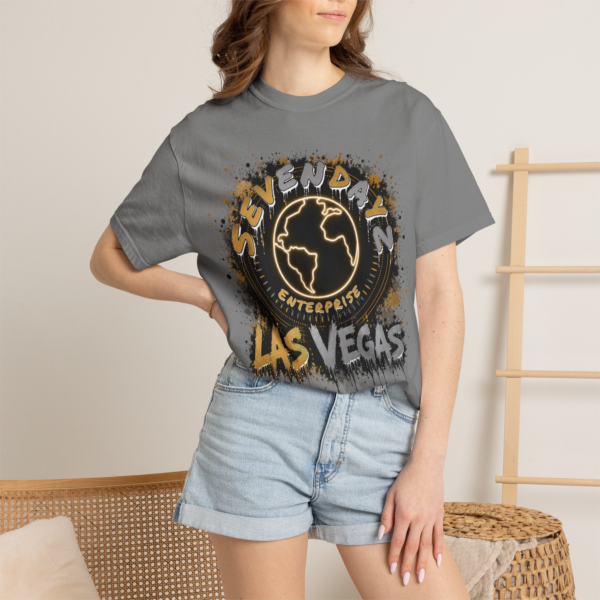 Las Vegas Graffiti T-Shirt — 'Sevendaz Enterprises' Streetwear Tee