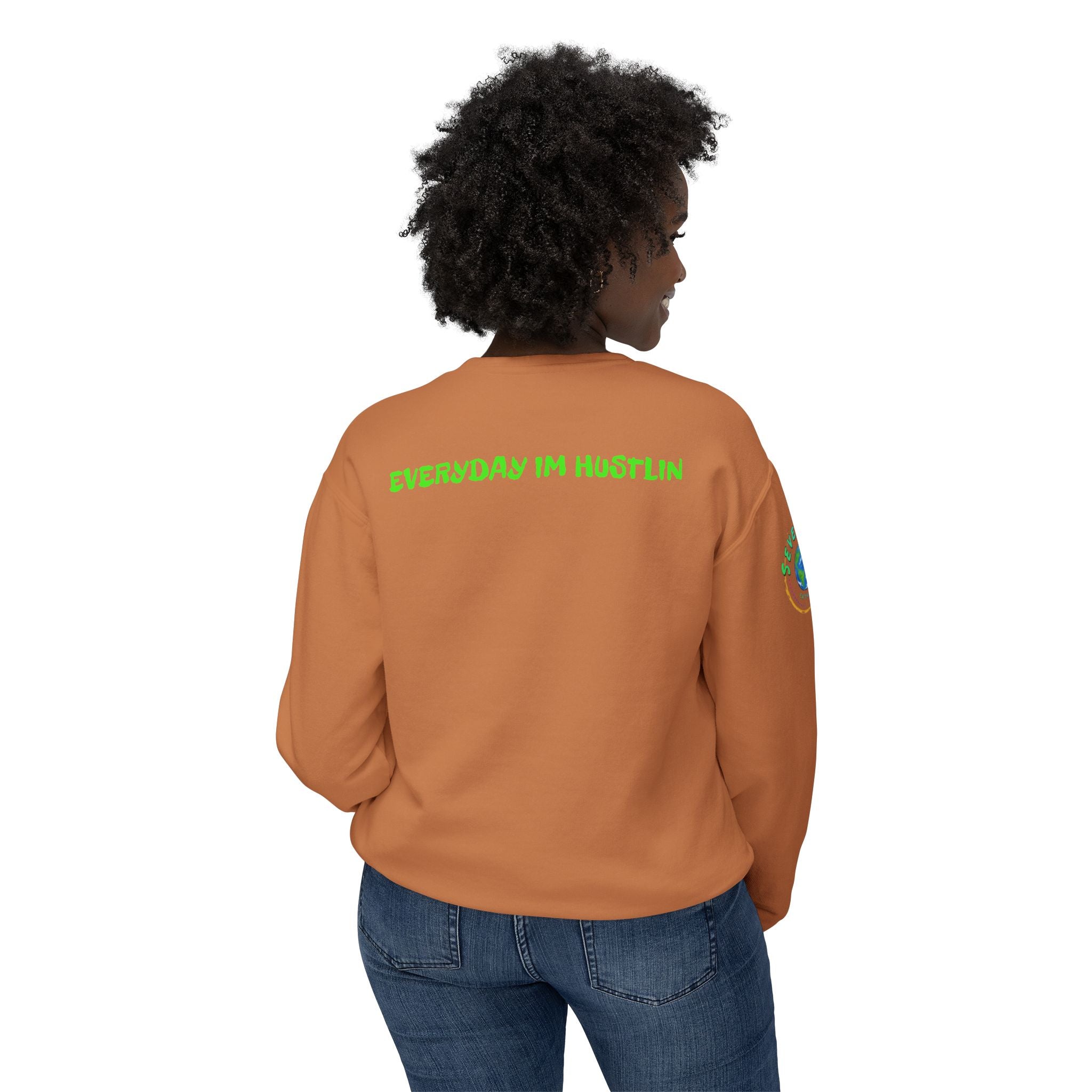“SEVENDAYZ” Globe Crewneck with “EVERYDAY IM HUSTLIN” Back Print