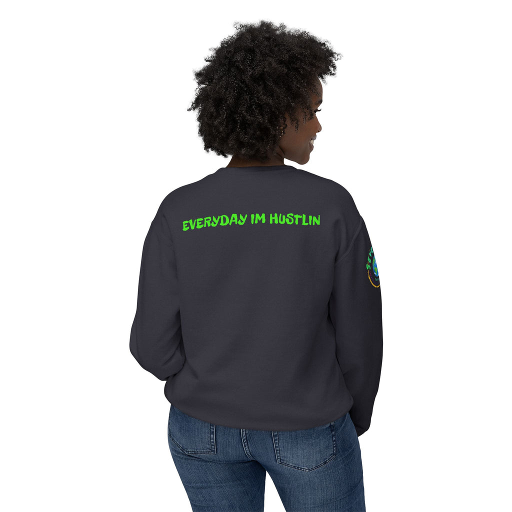 “SEVENDAYZ” Globe Crewneck with “EVERYDAY IM HUSTLIN” Back Print